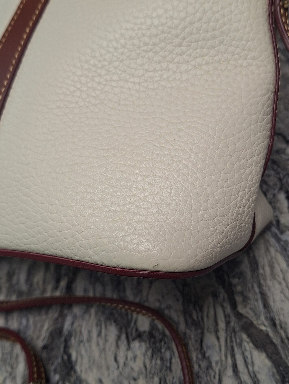 Dooney and Bourke Pebble Leather Aubrey Satchel, EUC, BONE - Picture 8 of 13